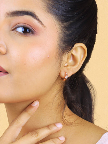 Aurora Bloom Rose Gold Hoops - 925 Silver