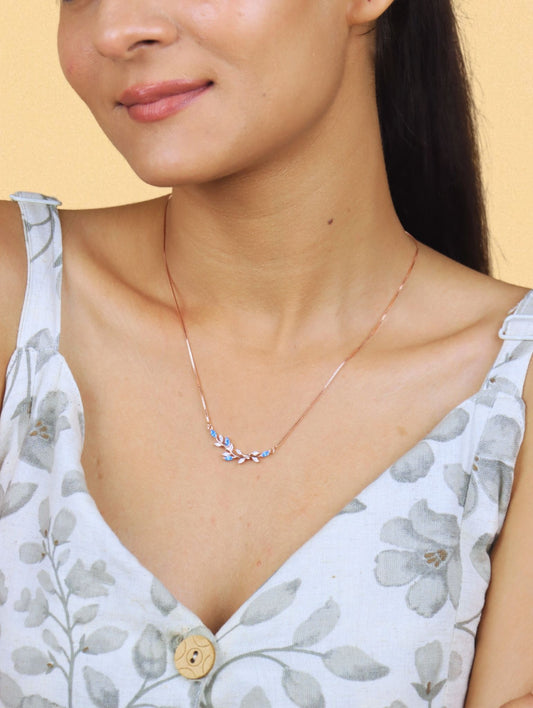 Azure Bloom Necklace - 925 Silver
