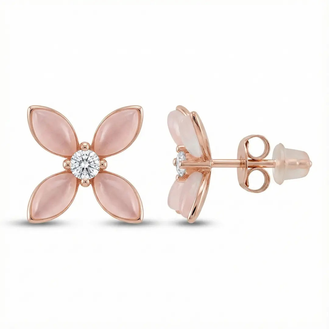 Petal Kiss Earrings - 925 Silver