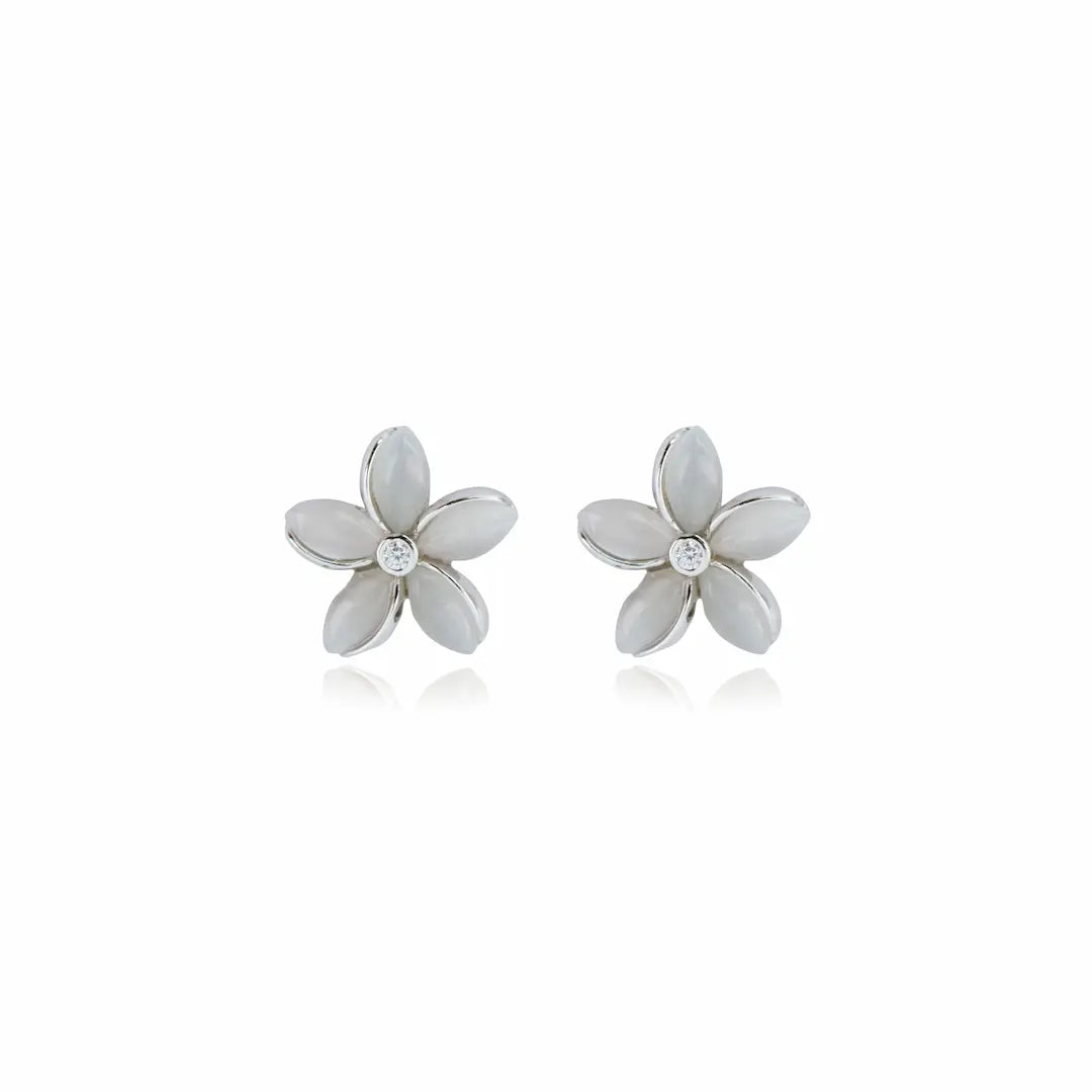 Enchanted Garden 925 Silver Multi-Gem Floral Studs