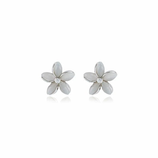 Enchanted Garden 925 Silver Multi-Gem Floral Studs