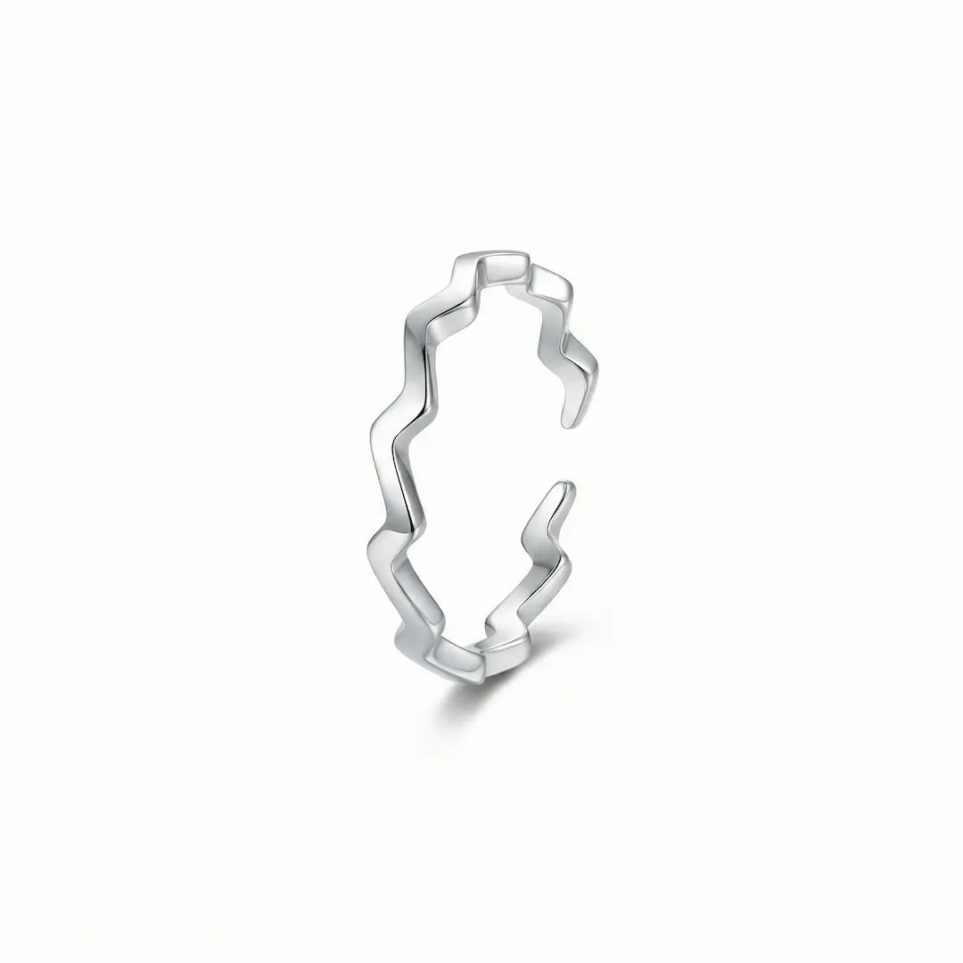 Wave Rhythm 925 Silver Adjustable Toe Ring