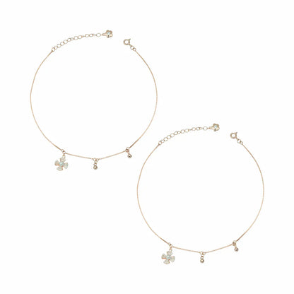 Luxury Rose Gold 925 Silver Adjustable Charm Anklets