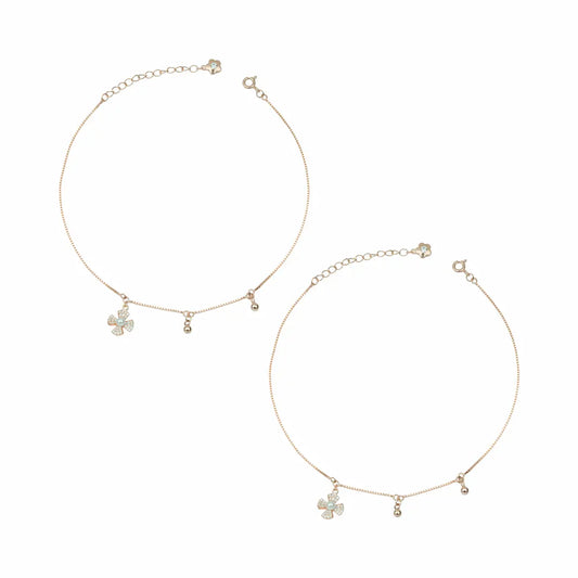 Luxury Rose Gold 925 Silver Adjustable Charm Anklets