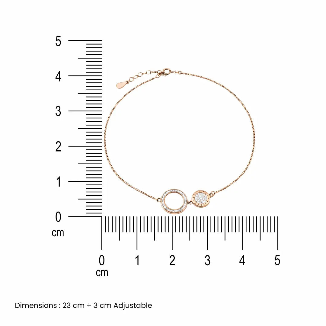 Rose Moon Elegance Anklet - 925 Silver