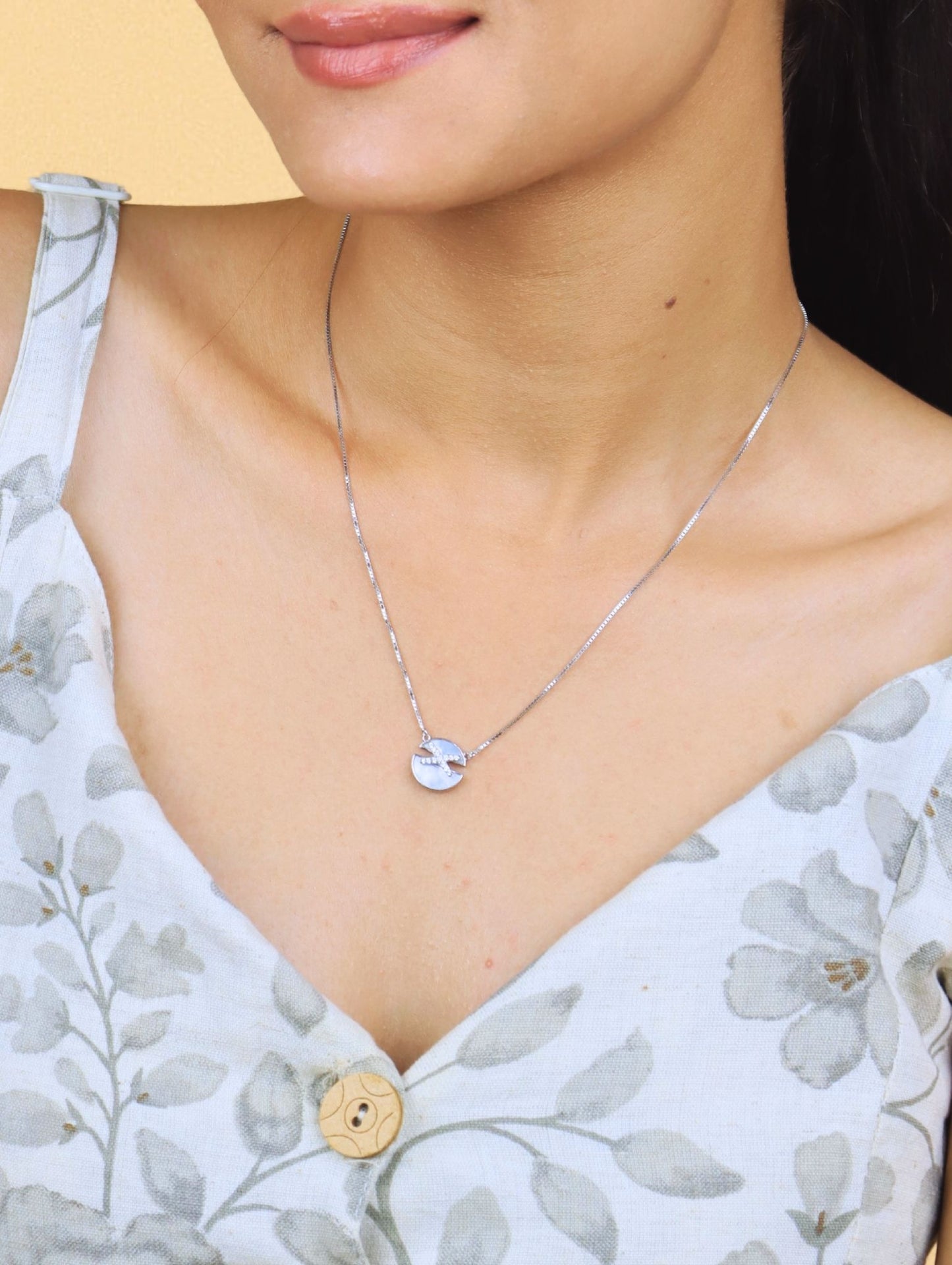 Lunar Eclipse Silver Pendant Necklace - 925 Silver