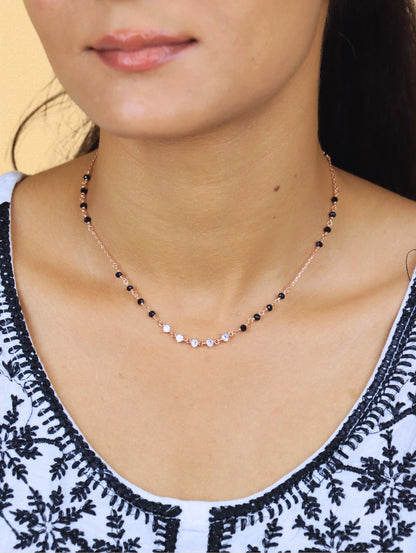 Radiant Bloom Mangalsutra Necklace - 925 Silver