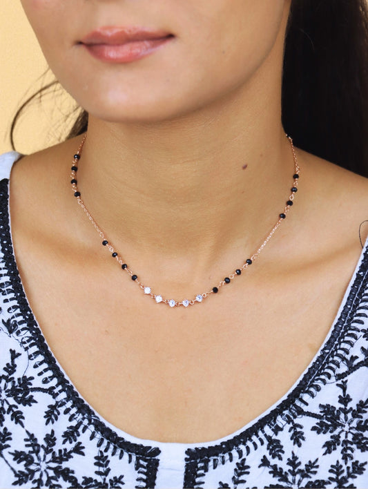 Radiant Bloom Mangalsutra Necklace - 925 Silver