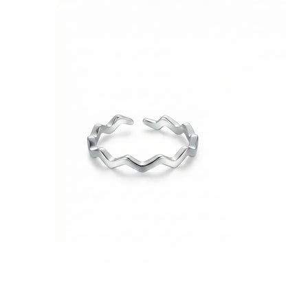 Wave Rhythm 925 Silver Adjustable Toe Ring