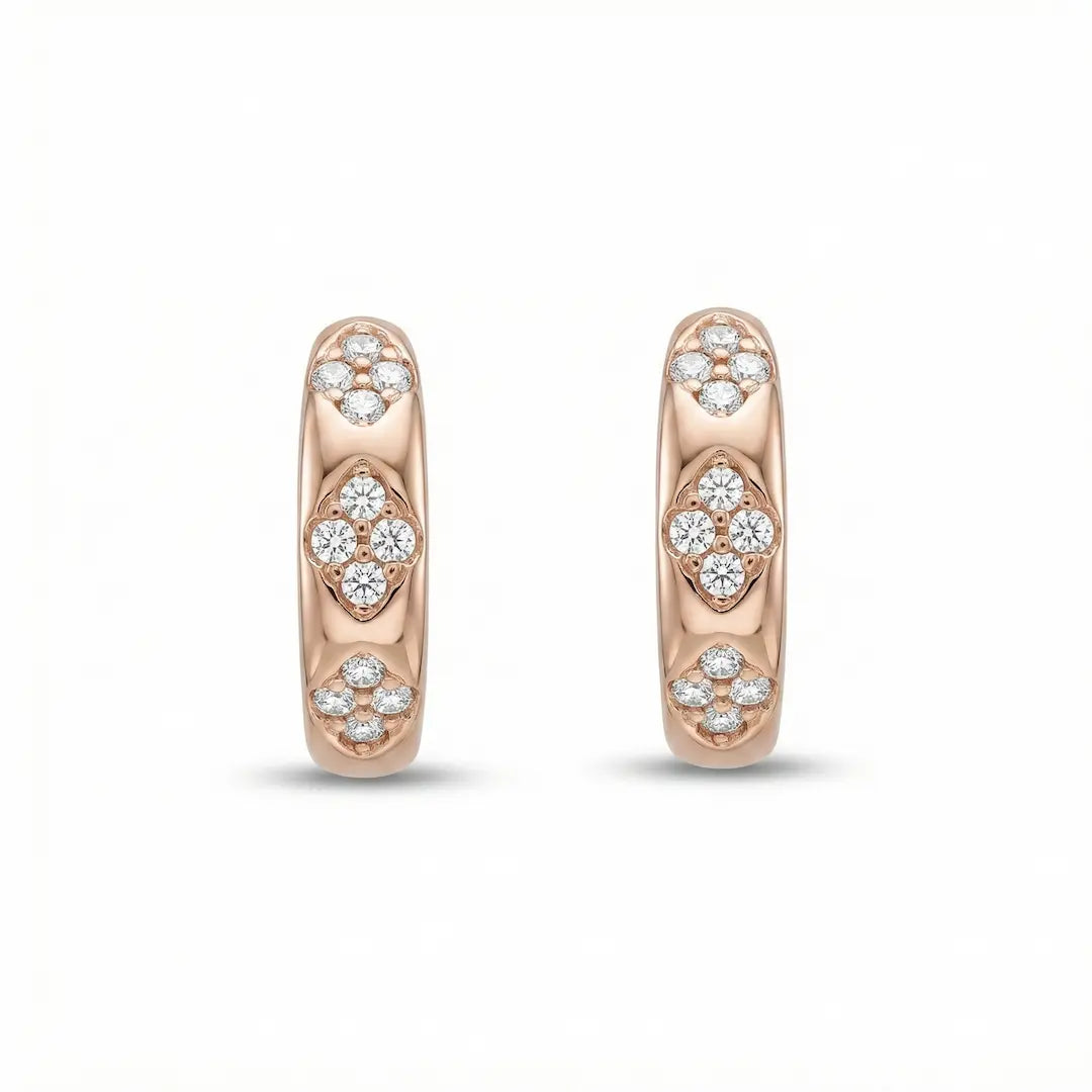 Celeste Rose Gold Huggie Hoops Earrings- 925 Silver