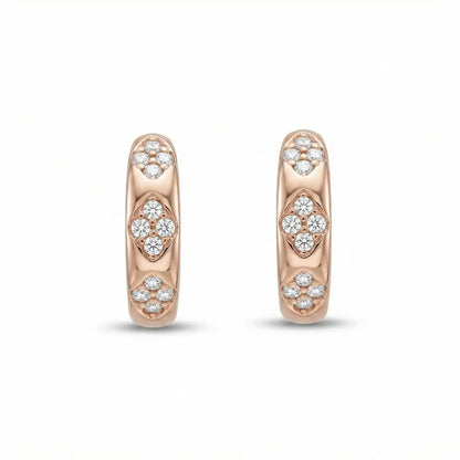 Celeste Rose Gold Huggie Hoops Earrings- 925 Silver