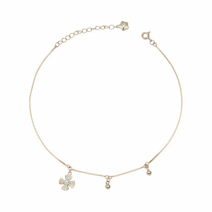 Luxury Rose Gold 925 Silver Adjustable Charm Anklets