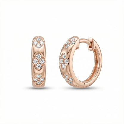 Celeste Rose Gold Huggie Hoops Earrings- 925 Silver