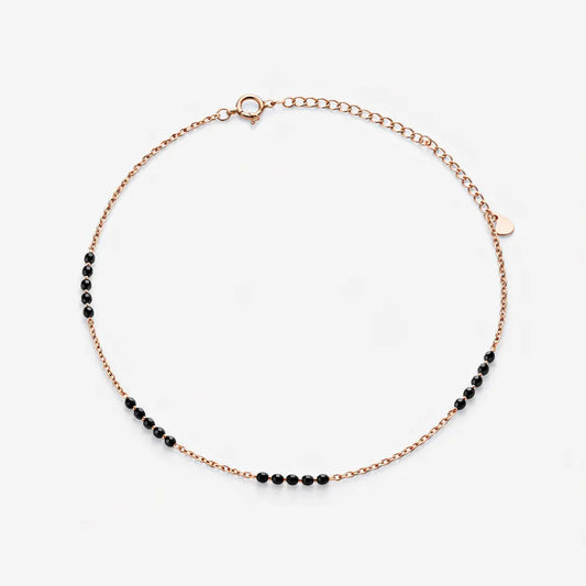Noir Pearl 925 Silver Rose Gold Minimalist Adjustable Bracelet