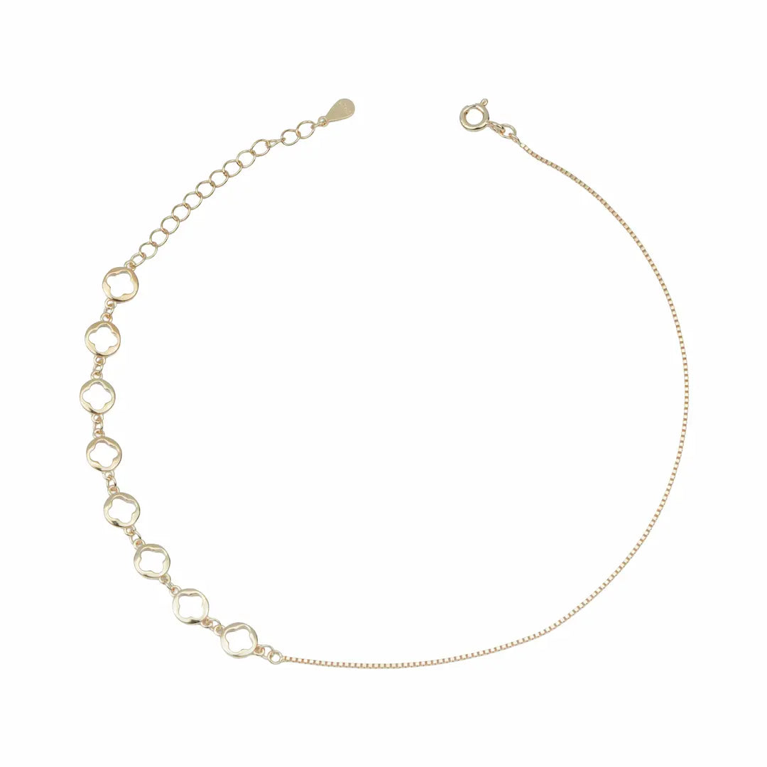925 Silver Adjustable Rose Glow Anklet Pair