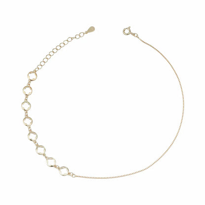 925 Silver Adjustable Rose Glow Anklet Pair