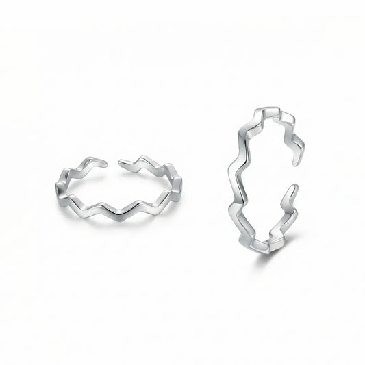 Wave Rhythm 925 Silver Adjustable Toe Ring