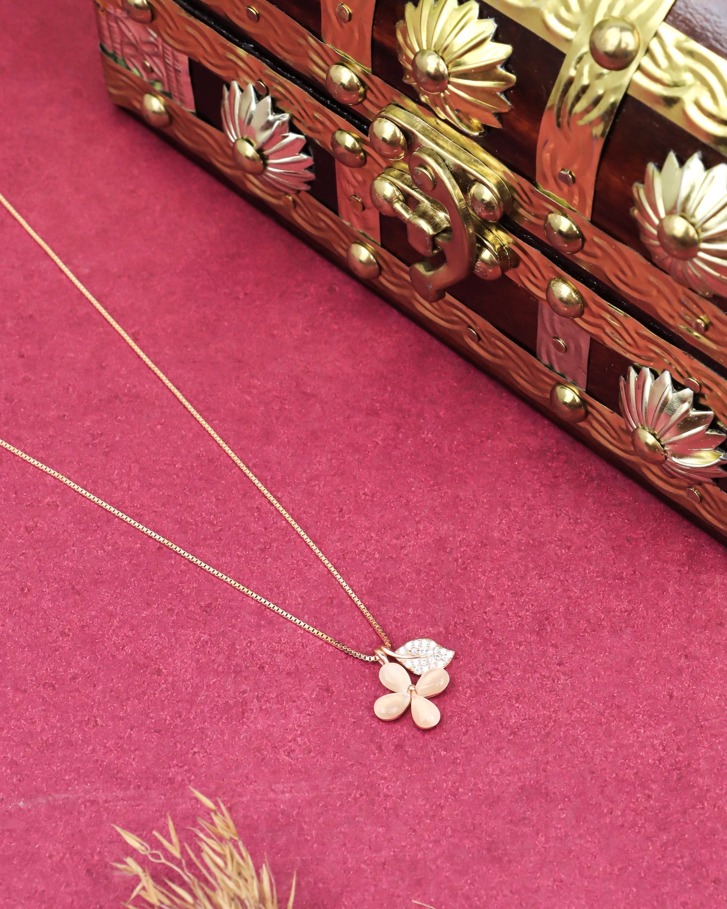 Blush Bloom Floral Necklace - 925 Silver