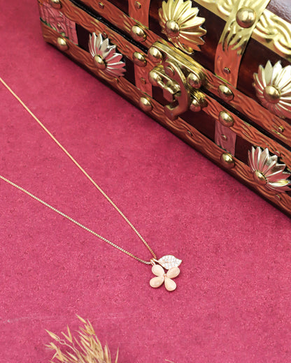 Blush Bloom Floral Necklace - 925 Silver