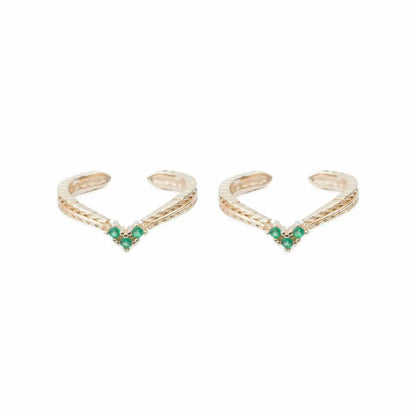 Emerald Grace 925 Silver Adjustable Toe Ring