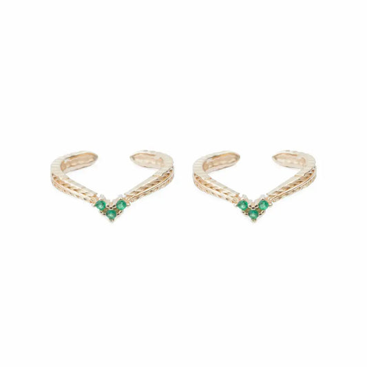 Emerald Grace 925 Silver Adjustable Toe Ring