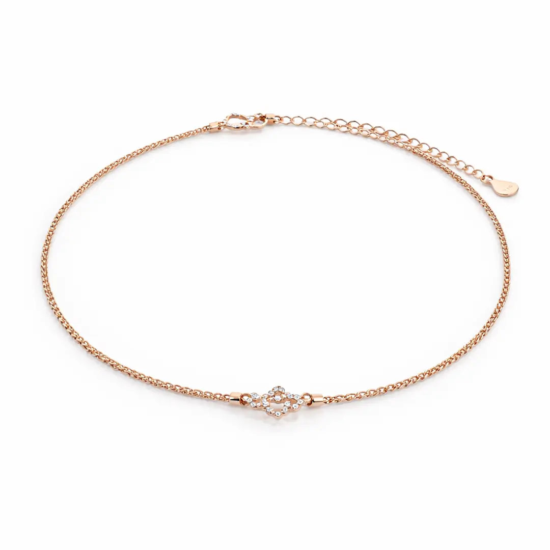 Infinity Bloom 925 Silver Rose Gold Filigree Adjustable Bracelet