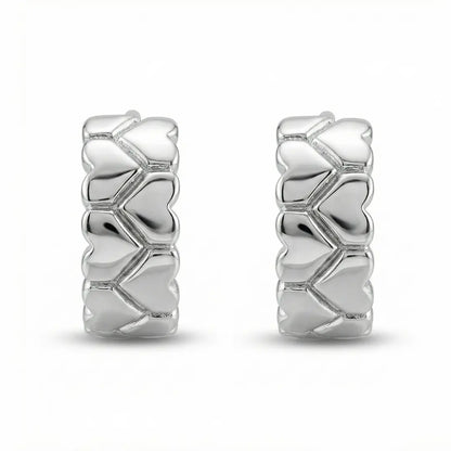 The Silver Weave Huggies Earrings - 925 Silver