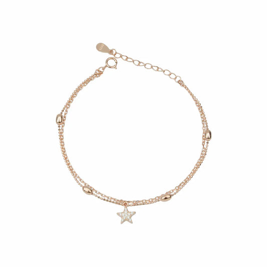 925 Sterling Silver Radiant Star Adjustable Triple-Strand Bracelet