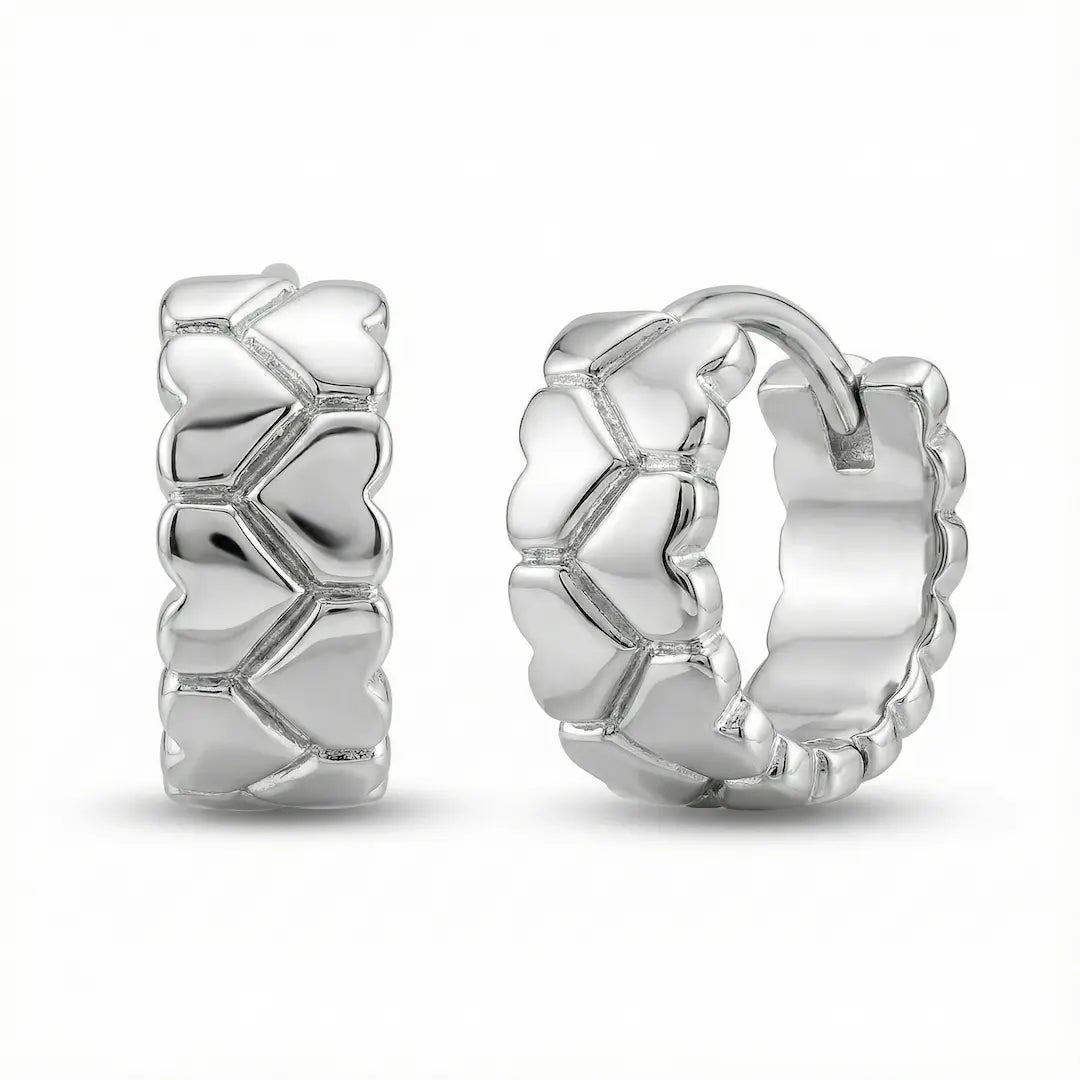 The Silver Weave Huggies Earrings - 925 Silver