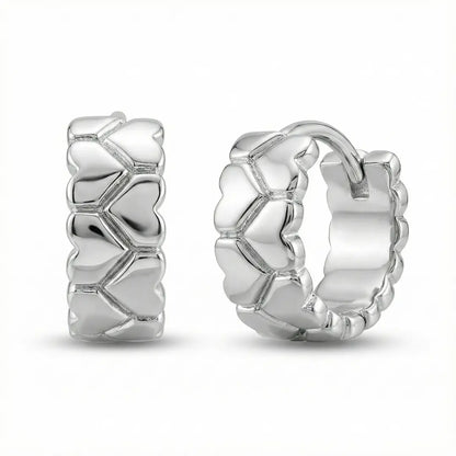 The Silver Weave Huggies Earrings - 925 Silver