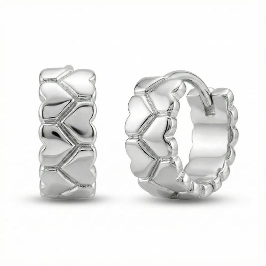 The Silver Weave Huggies Earrings - 925 Silver