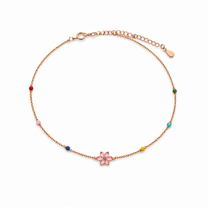 Prism Bloom 925 Silver Rose Gold Rainbow Adjustable Bracelet