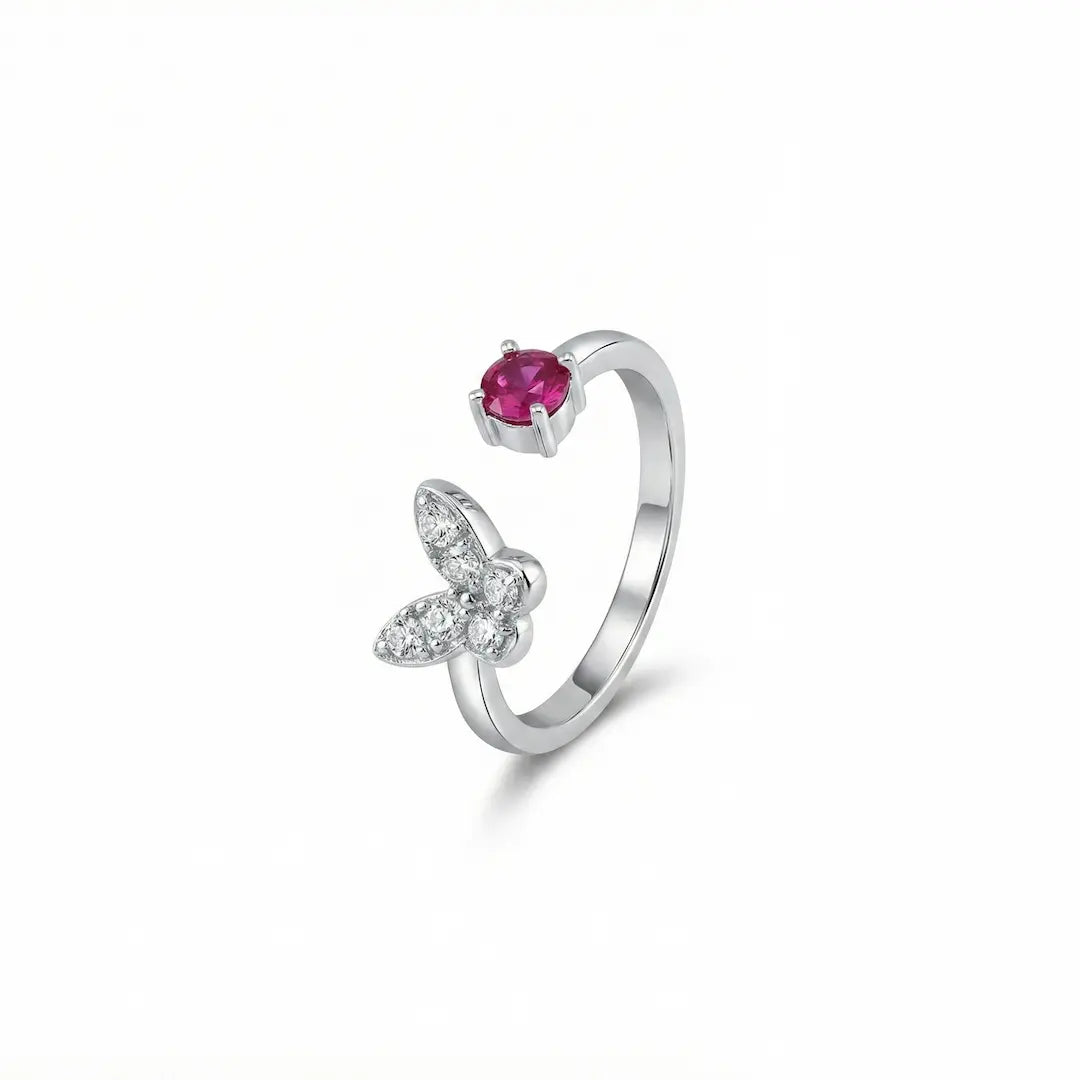 Ruby Flutter 925 Silver Adjustable Toe Ring