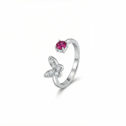 Ruby Flutter 925 Silver Adjustable Toe Ring