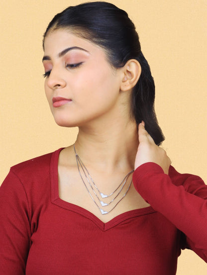 Triple Hearts Radiance Necklace - 925 Silver