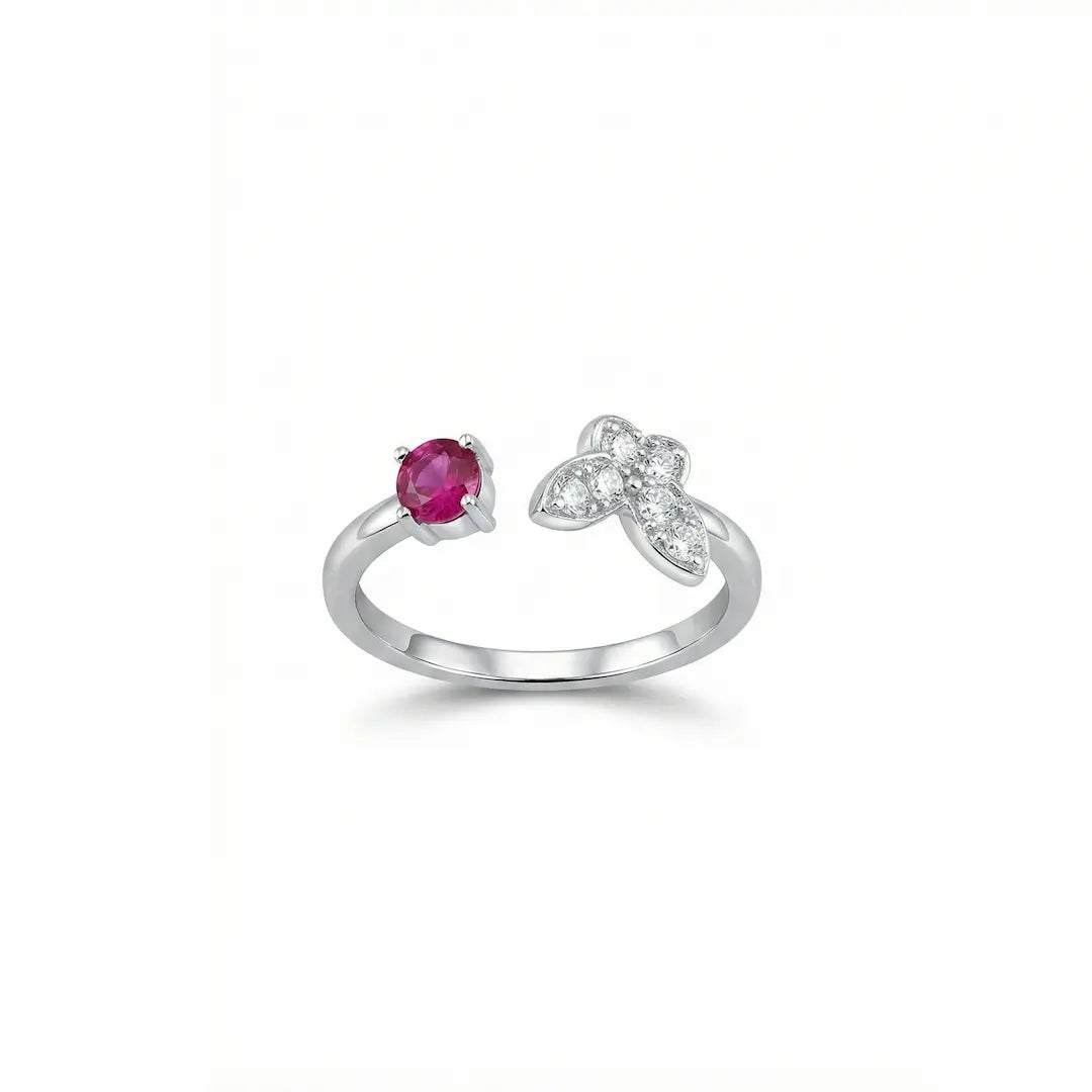 Ruby Flutter 925 Silver Adjustable Toe Ring