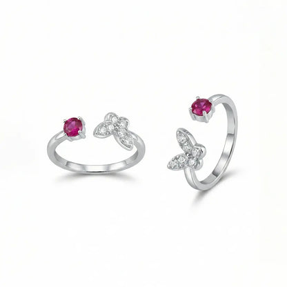 Ruby Flutter 925 Silver Adjustable Toe Ring