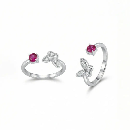 Ruby Flutter 925 Silver Adjustable Toe Ring