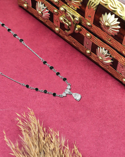 Moonlight Teardrop Mangalsutra Necklace - 925 Silver