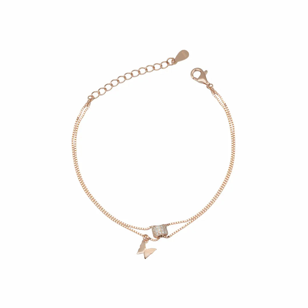 925 Sterling Silver Enchanted Butterfly Adjustable Multi-Strand Bracelet