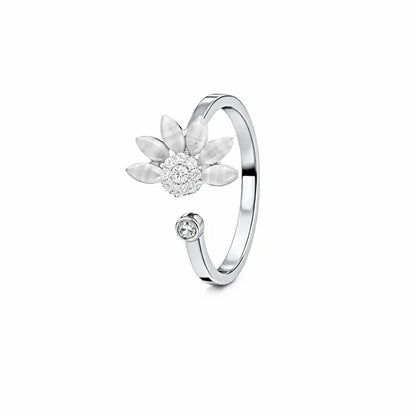 Botanical Bloom 925 Silver Tulip Garden Adjustable Ring
