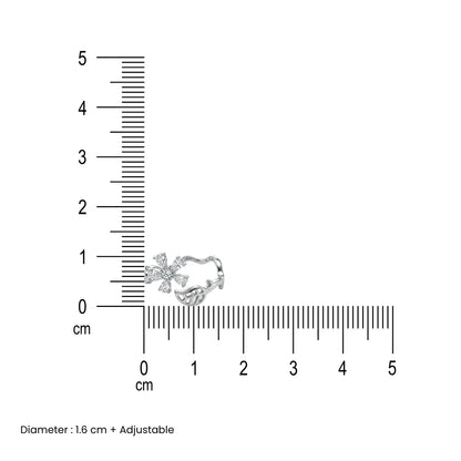 Blossom Sparkle 925 Silver Adjustable Toe Ring