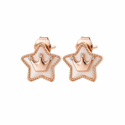 Royal Starlet 925 Silver Rose Gold Adjustable Crown Studs