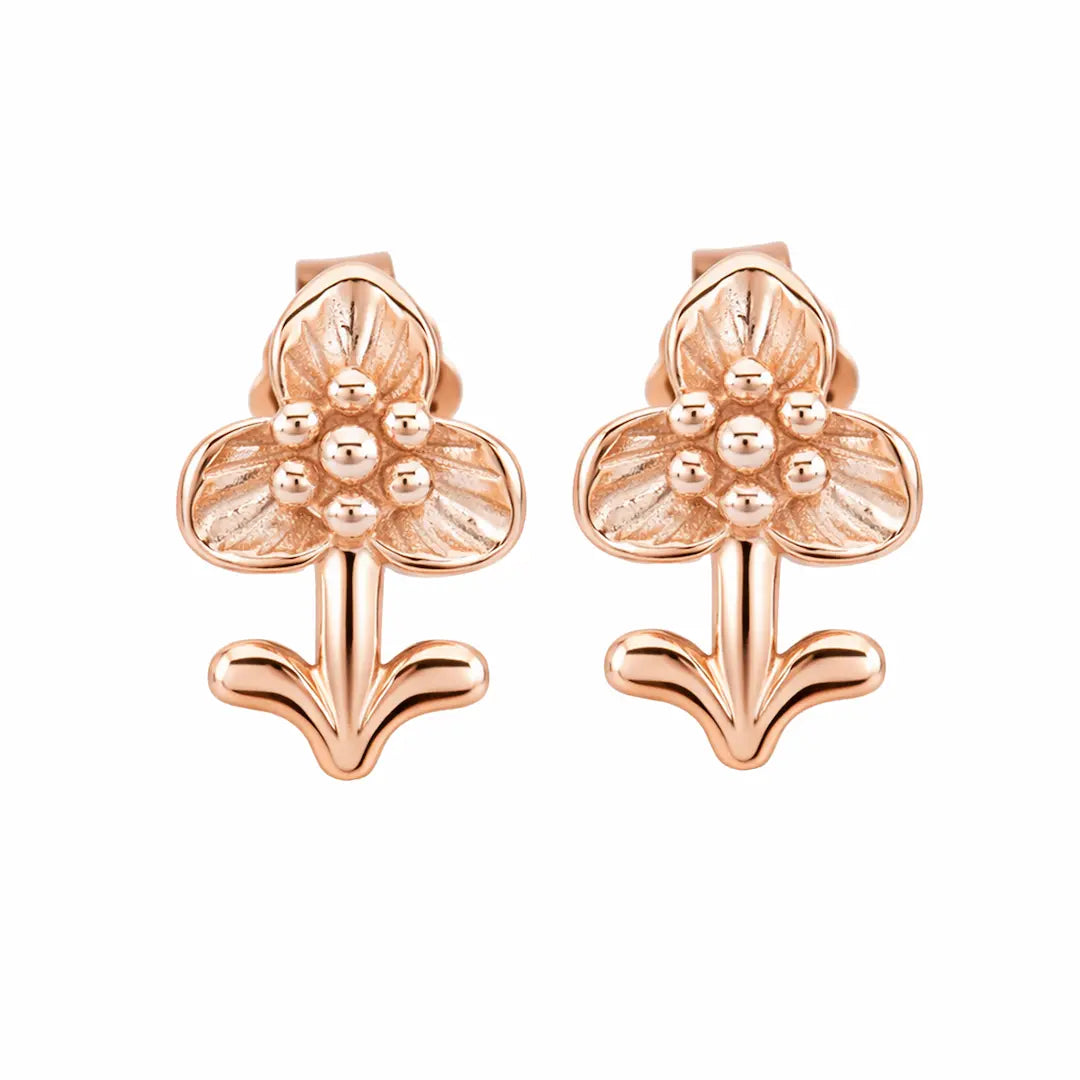 Golden Blossom 925 Silver Rose Gold Adjustable Stud Earrings
