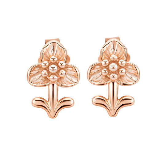 Golden Blossom 925 Silver Rose Gold Adjustable Stud Earrings