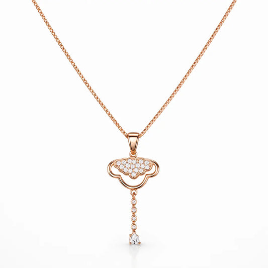 Celestial Cloud 925 Silver Adjustable Rose Gold Necklace