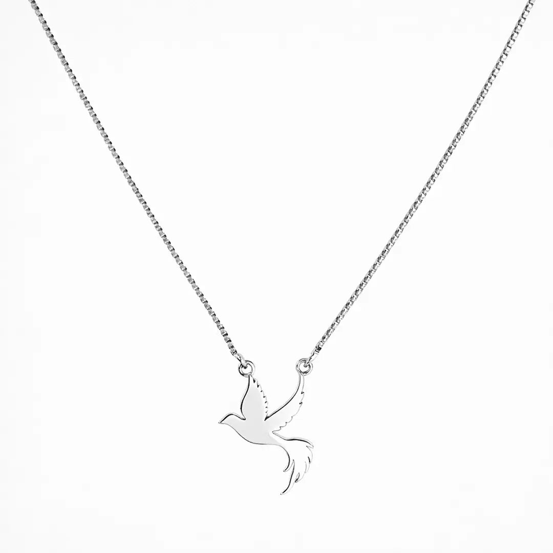 Graceful 925 Silver Soaring Swallow Adjustable Pendant Necklace
