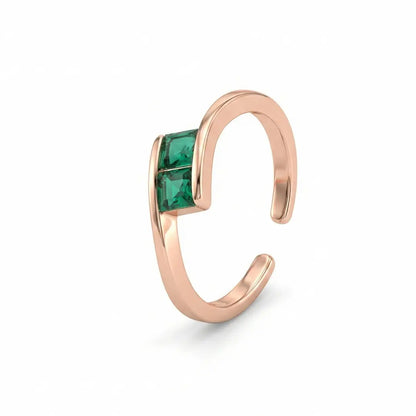 Emerald Curve 925 Silver Adjustable Toe Ring