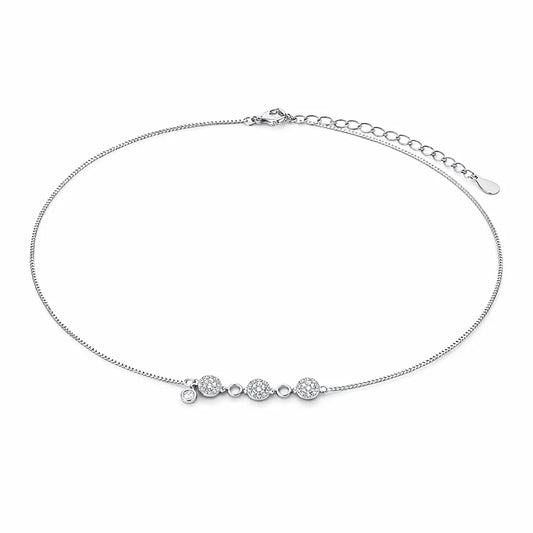 Luminous Trio 925 Silver Rose Gold Adjustable Charm Bracelet