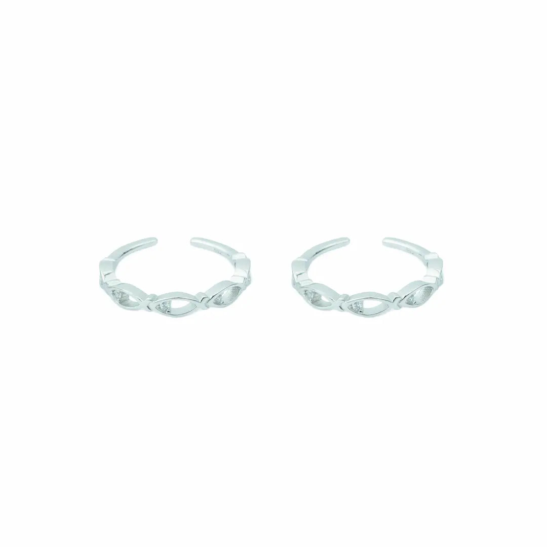 Luna Weave Silver 92.5 Toe Rings